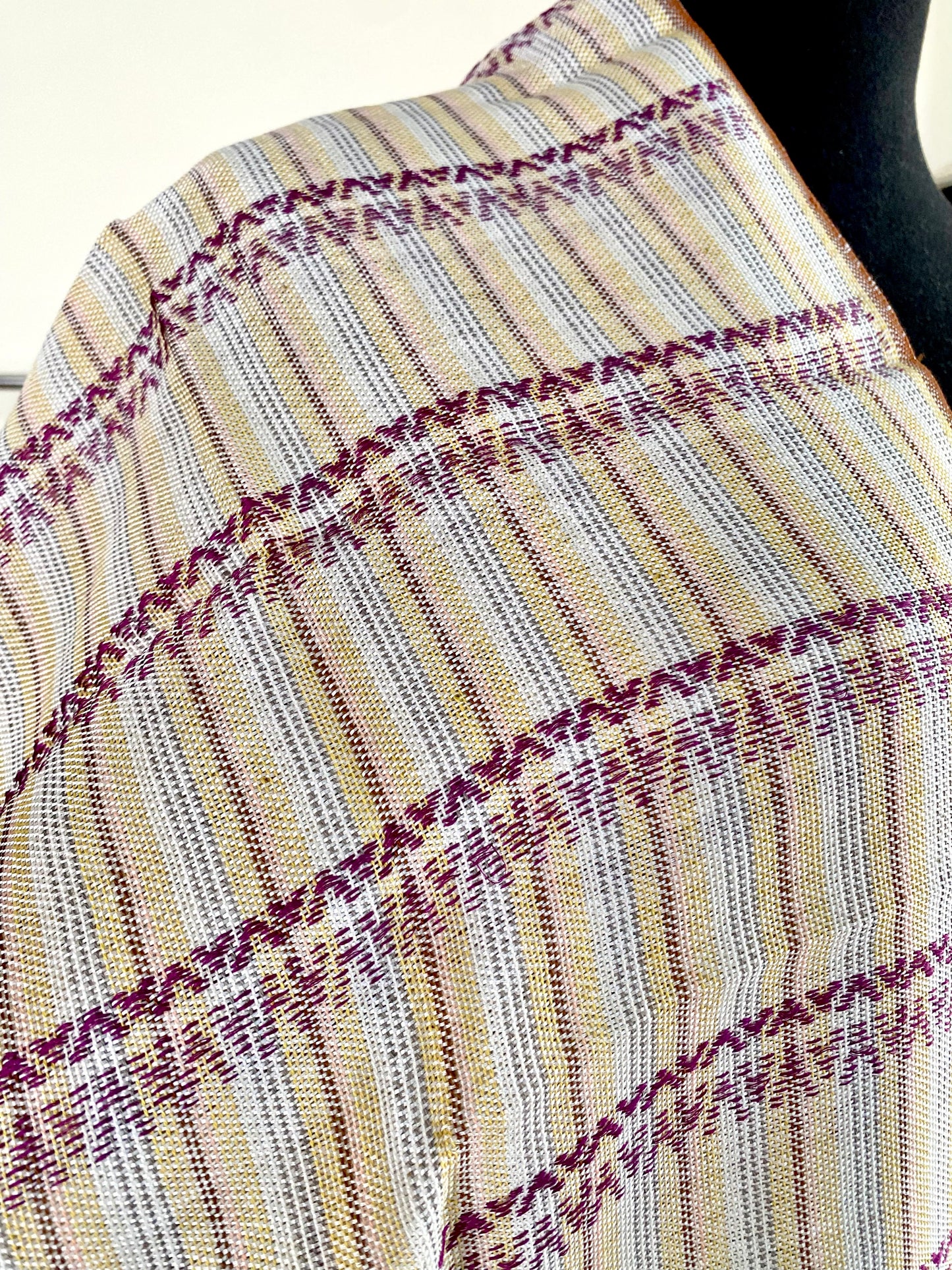 Rainbow Handwoven Scarf - Silk & Natural Dyed Cotton