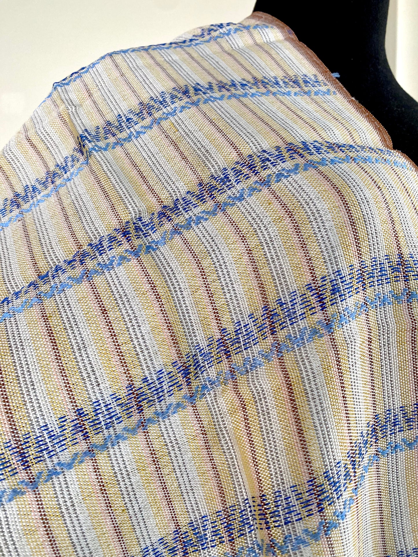 Rainbow Handwoven Scarf - Silk & Natural Dyed Cotton