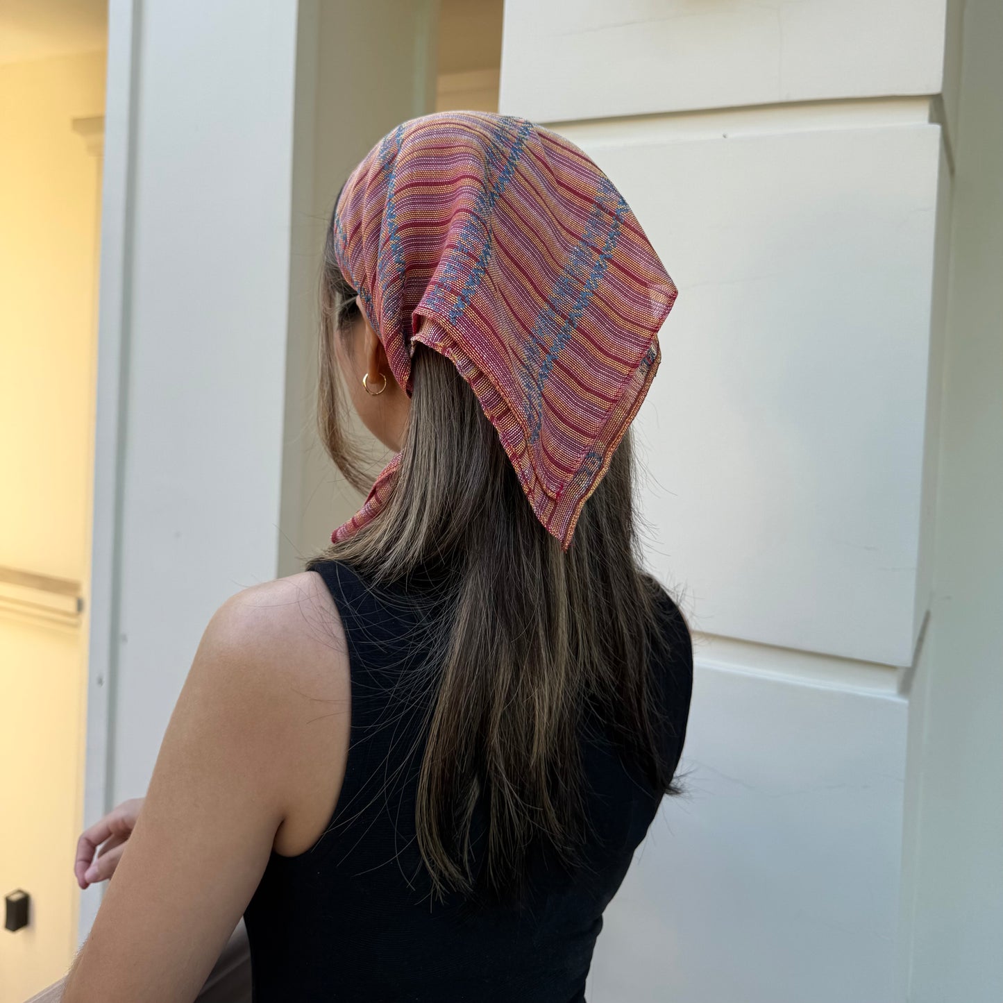 Silk Head Square (Bandana) - Red