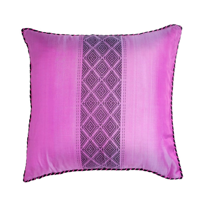 Cushion Cover - Bright Pink with Black Chin-Weave C4 - PochisilkSSSYP4-C4
