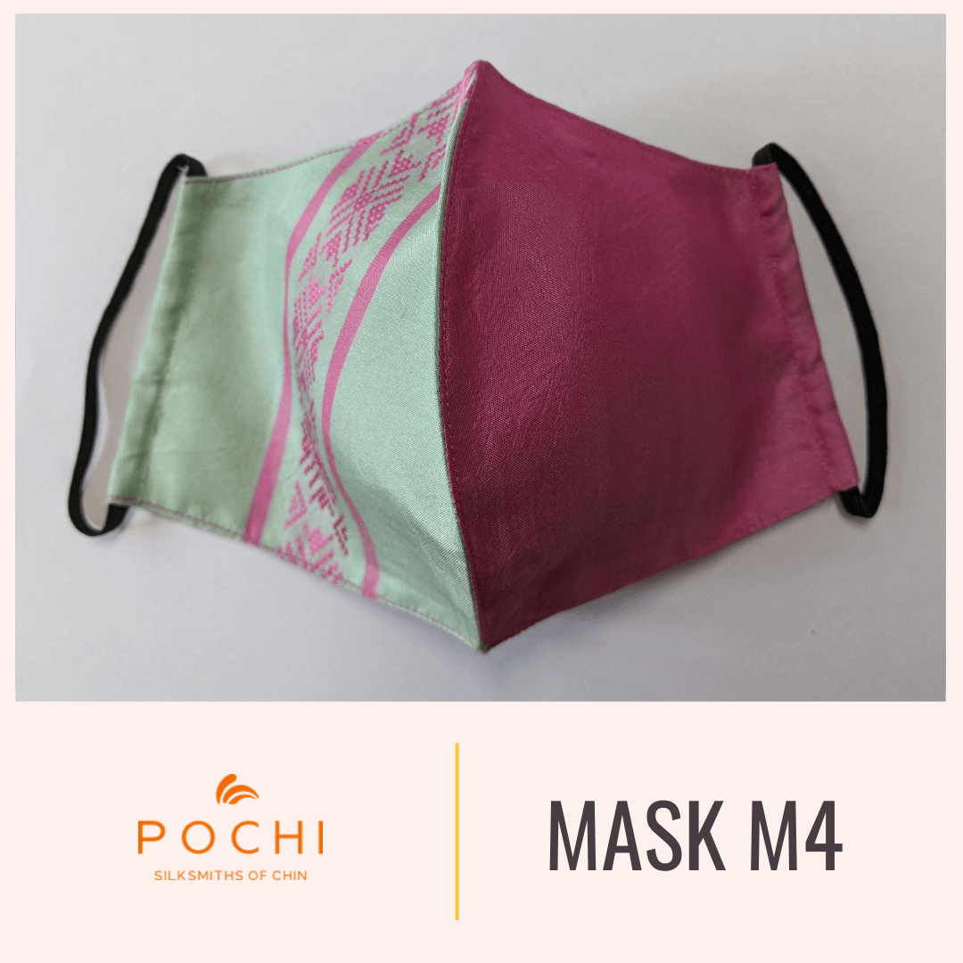 Handwoven Silk Mask with Small Chin Weave - PochisilkSSSCP2-M4
