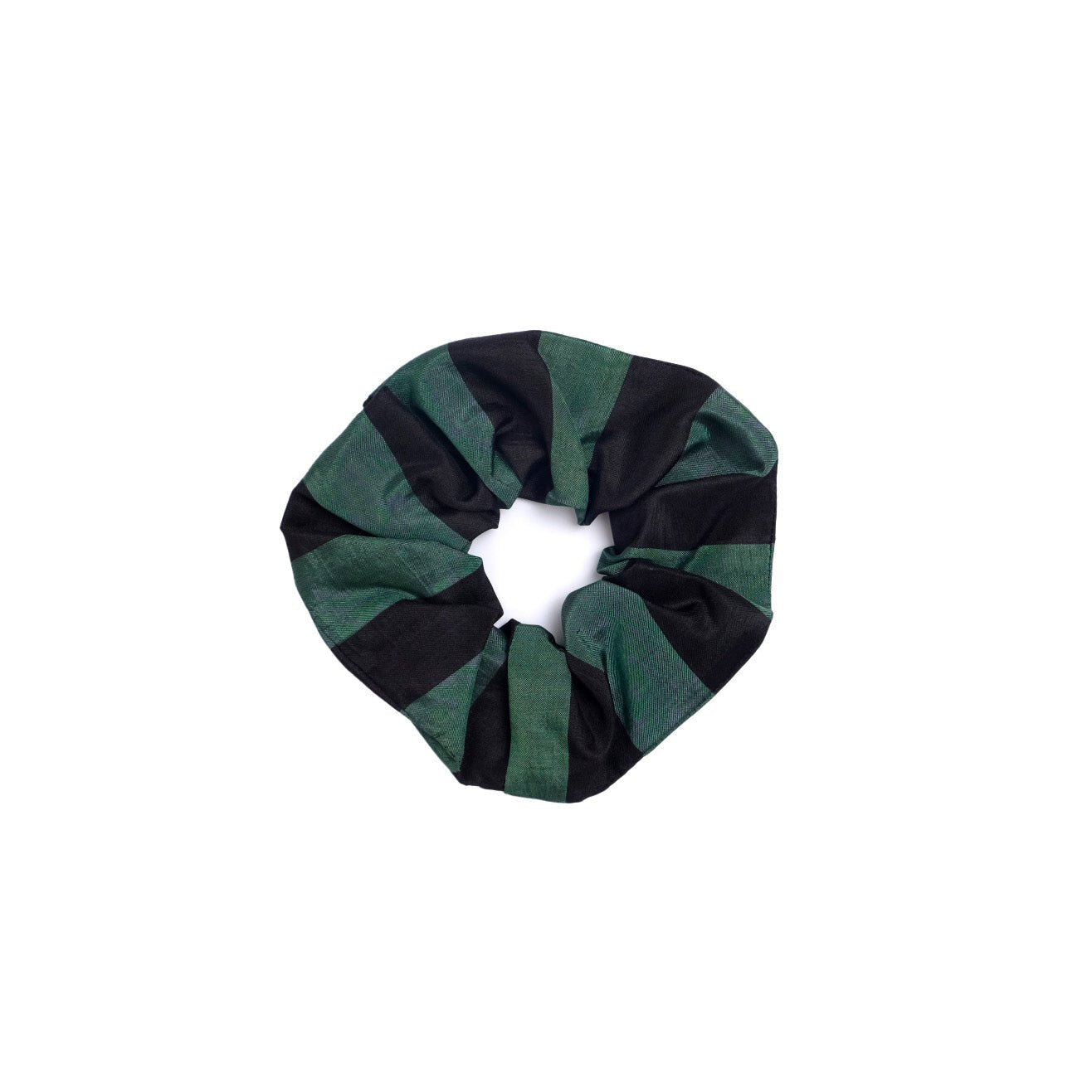 Scrunchie - Black & Bottle Green S43 - PochisilkSSSYP3-S43