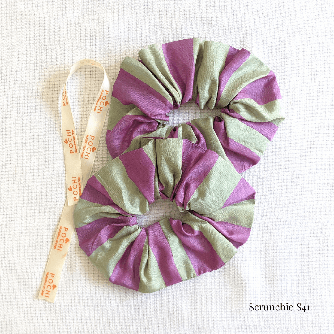 Scrunchie - Pink & Lime Green S41 - PochisilkSSSYP3-S41
