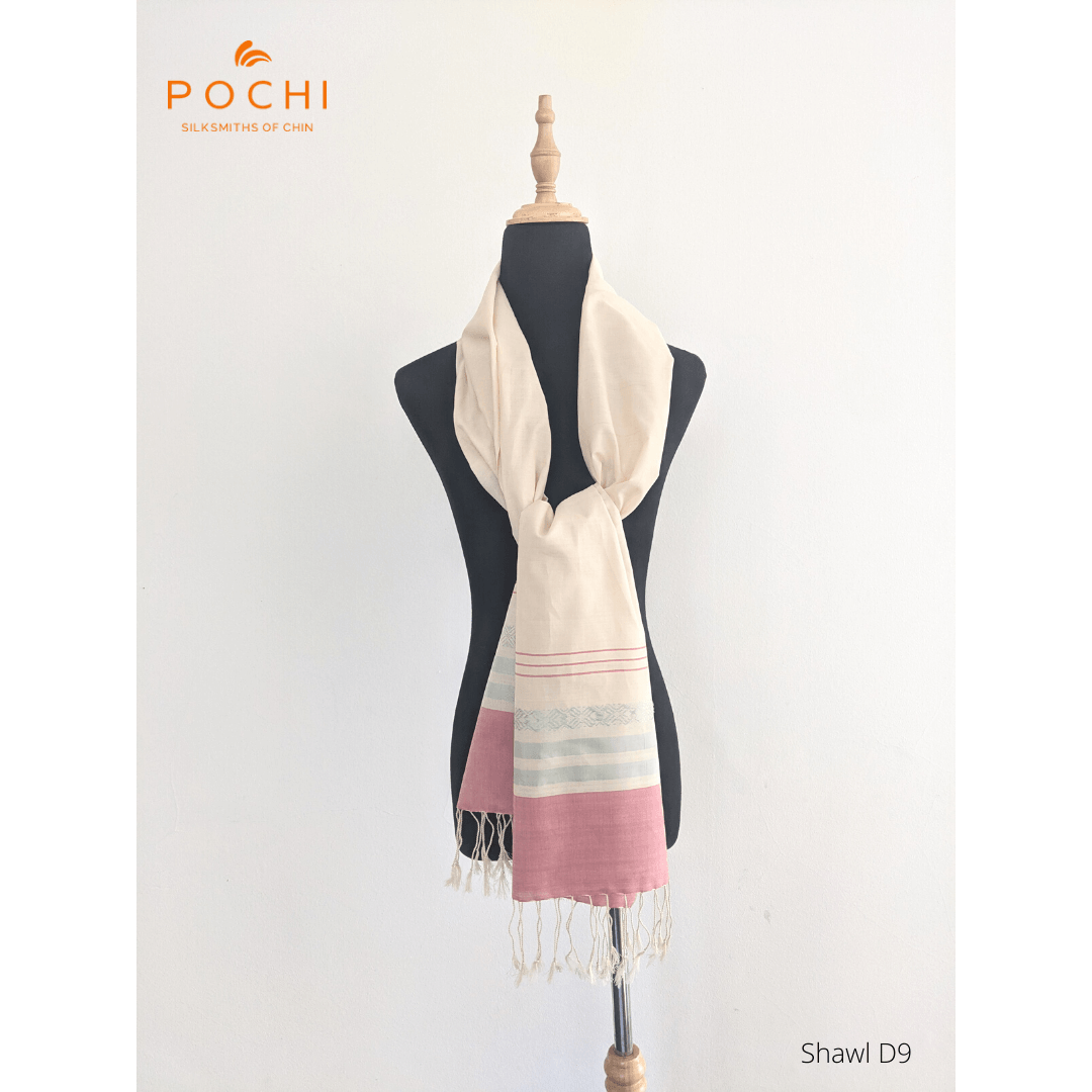Silk & Cotton Shawl/Scarf D9 - PochisilkCCSYP1-D9