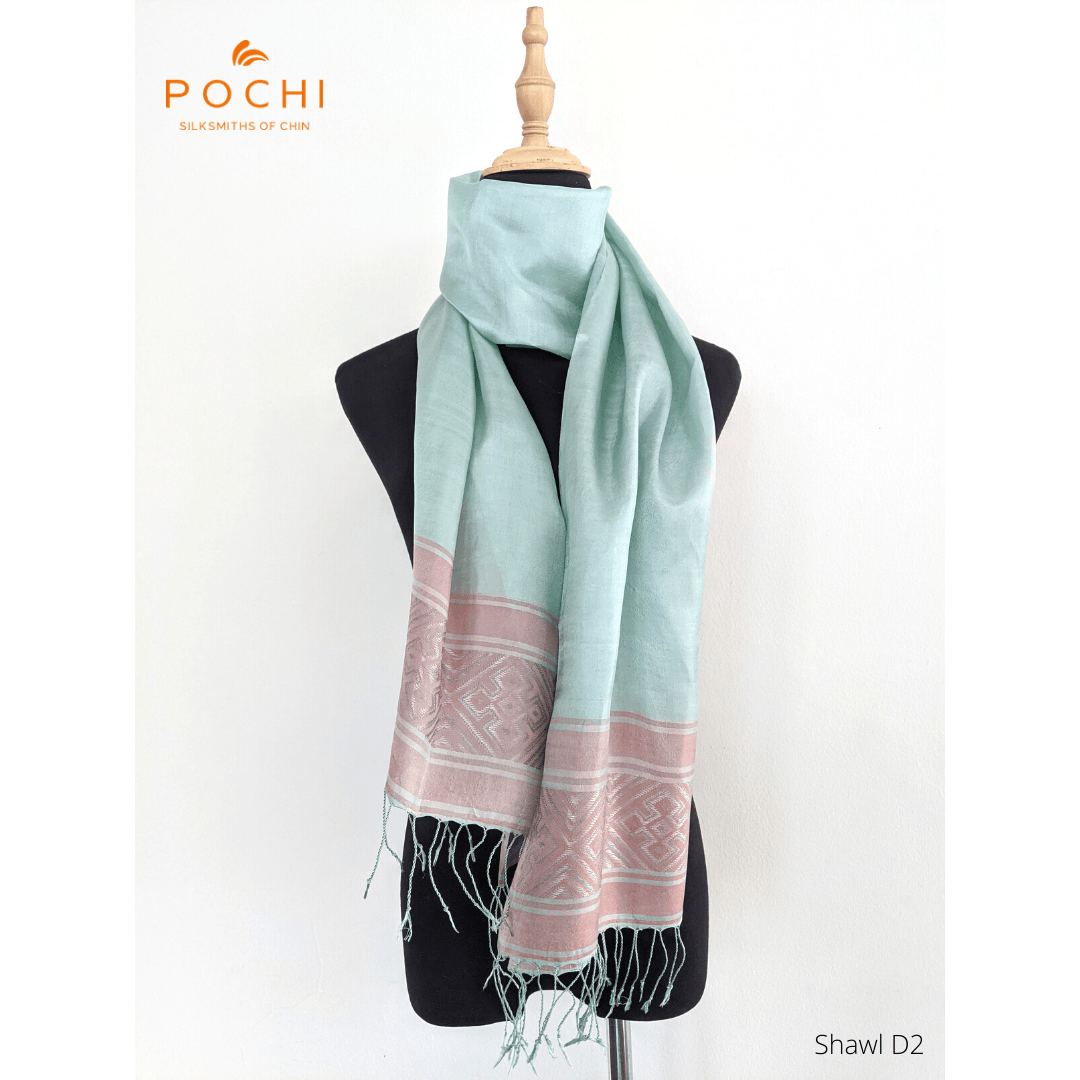 Silk Shawl/Scarf D2 - PochisilkSSSYP1-D2