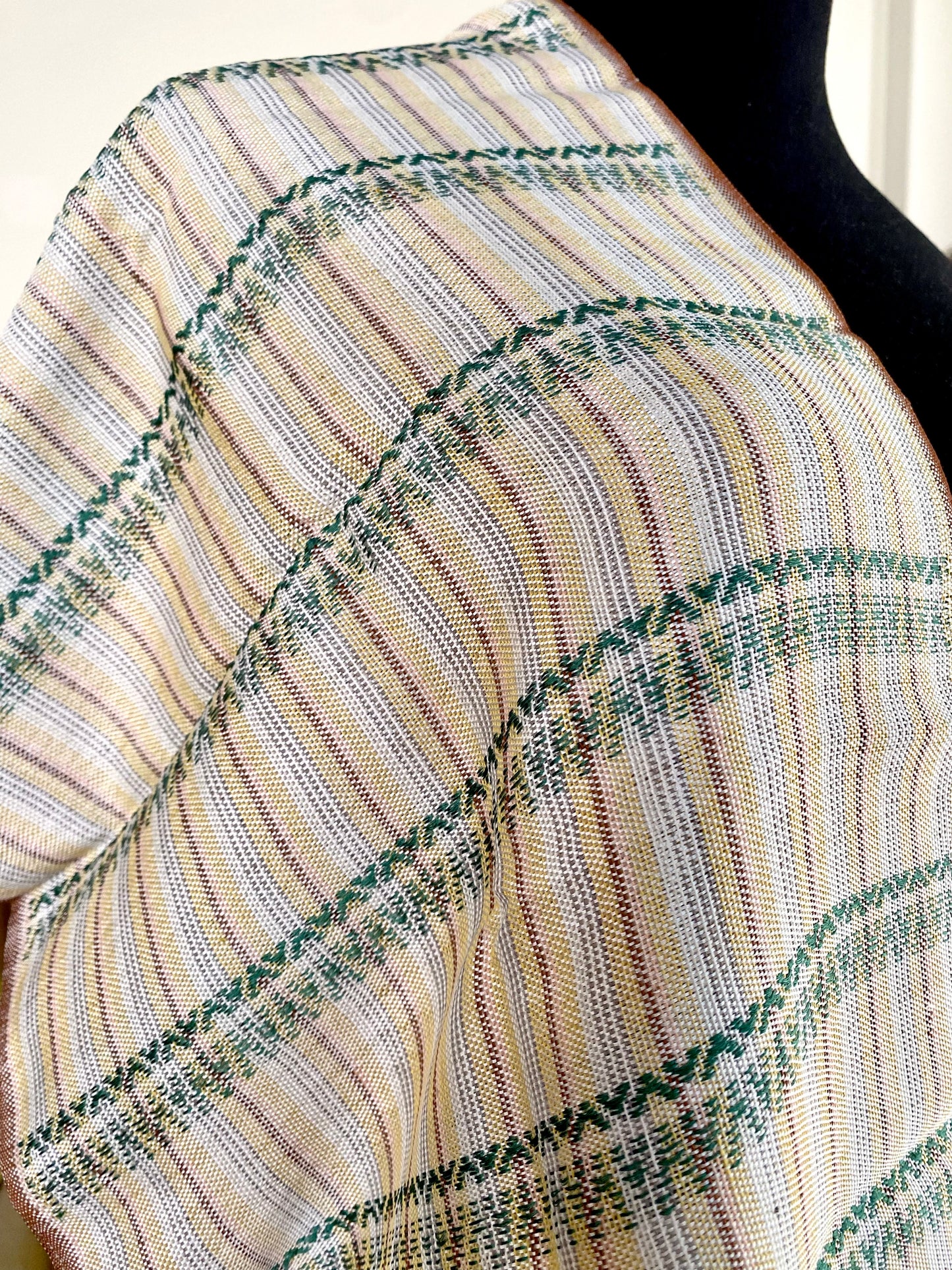 Rainbow Handwoven Scarf - Silk & Natural Dyed Cotton