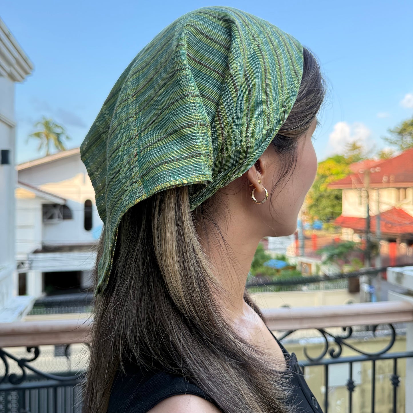 Silk Head Square (Bandana) - Green