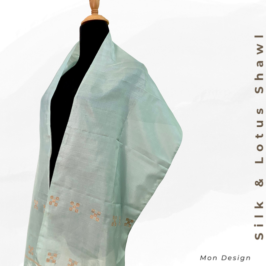 Silk &n Lotus Scarf - Mon Design (Green)
