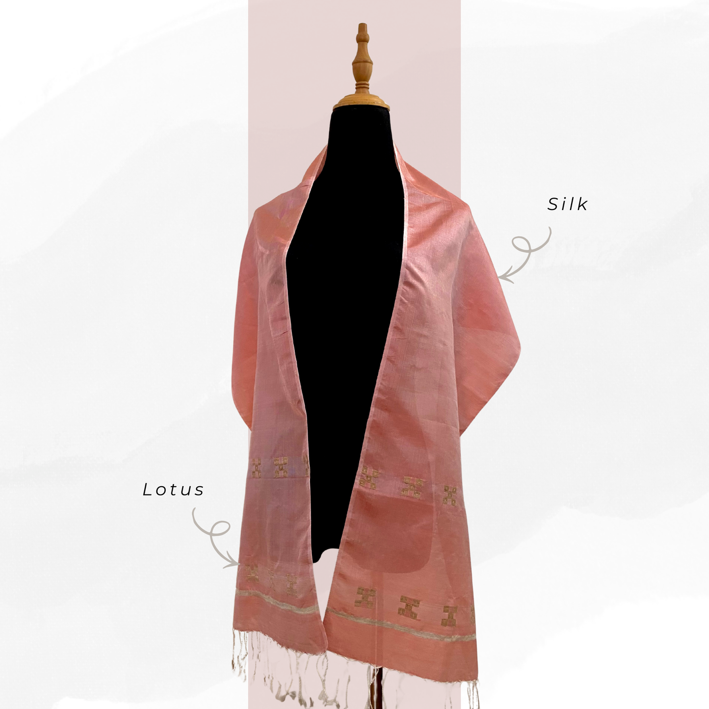 Silk & Lotus Scarf - Mon Design (Pink)