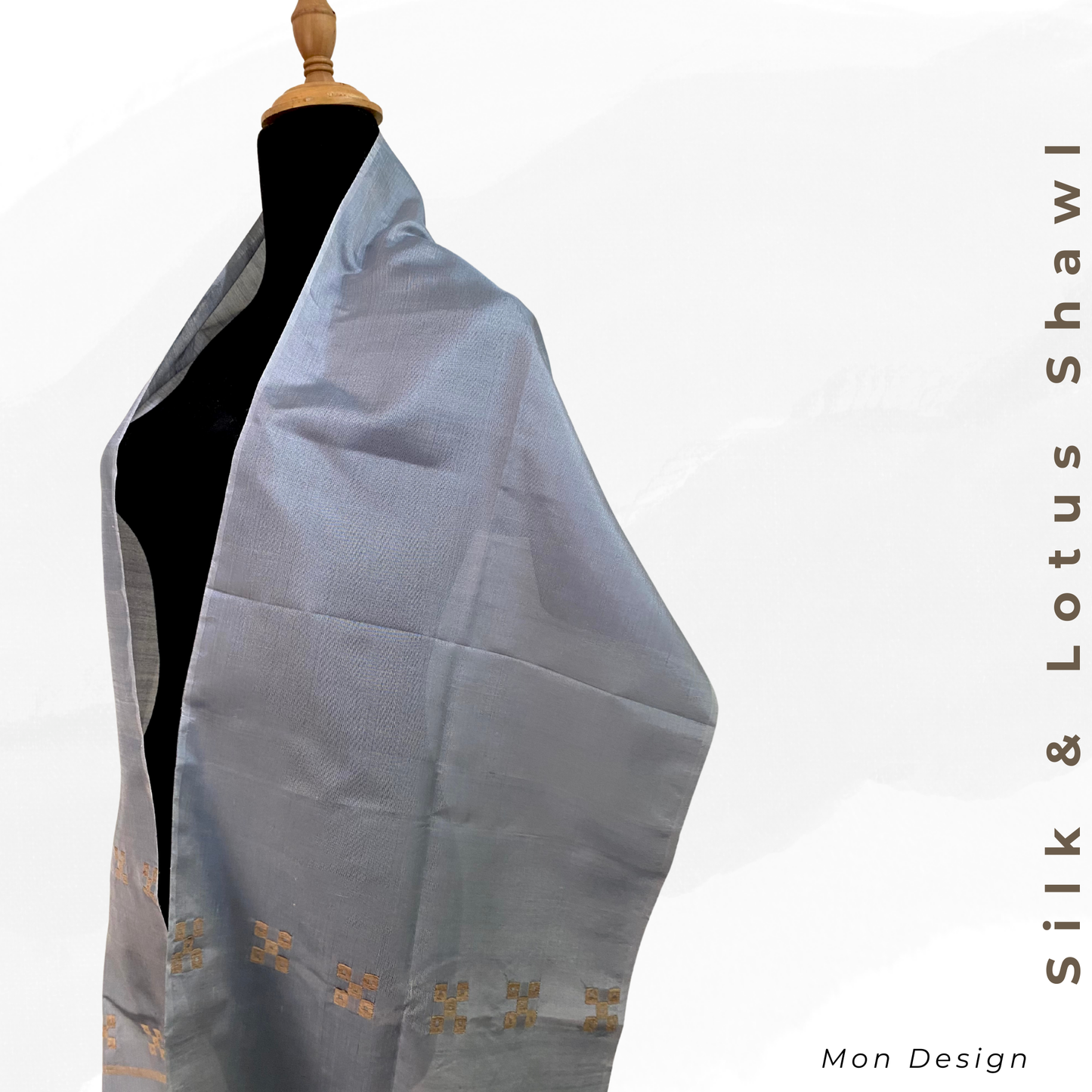 Silk & Lotus Scarf - Mon Design (Blue)