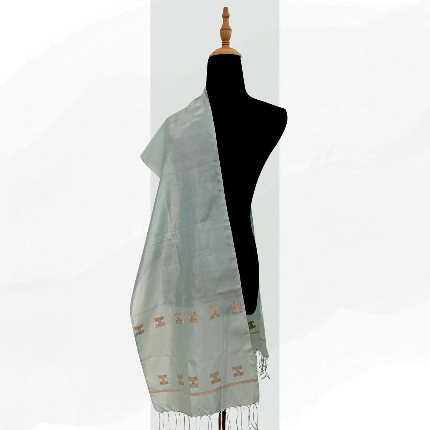 Silk &n Lotus Scarf - Mon Design (Green)