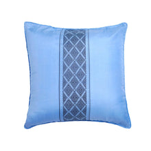 Load image into Gallery viewer, Cushion Cover - Blue with Black Chin-Weave C2 - PochisilkSSSYP4-C2
