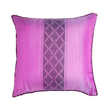 Load image into Gallery viewer, Cushion Cover - Bright Pink with Black Chin-Weave C4 - PochisilkSSSYP4-C4
