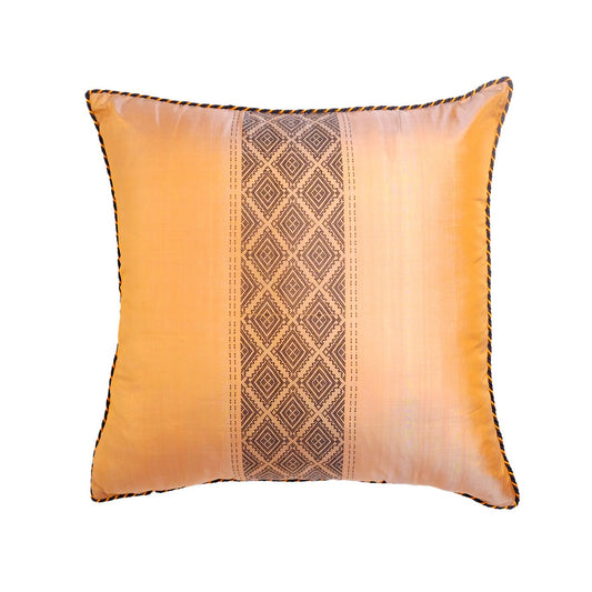 Cushion Cover - Burnt Orange with Black Chin-Weave C5 - PochisilkSSSYP4-C5