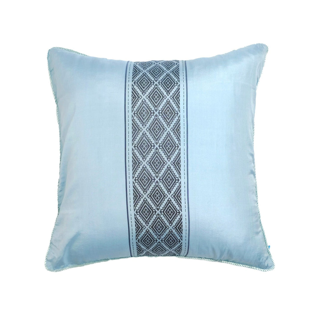 Cushion Cover - Pale Green with Black Chin-Weave C3 - PochisilkSSSYP4-C3
