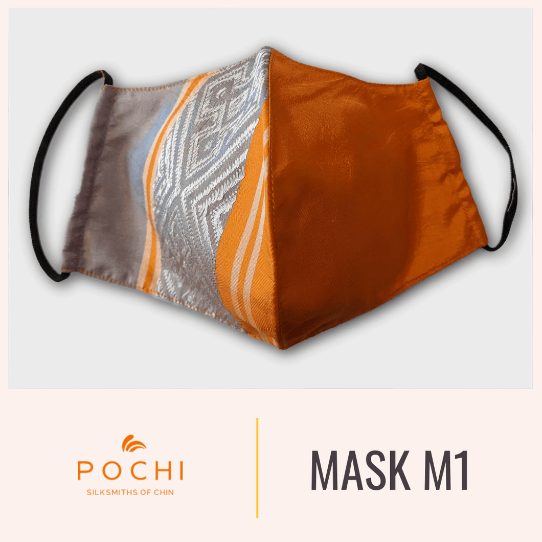 Handwoven Silk Mask with Large Chin Weave - PochisilkSSSYP2-M1