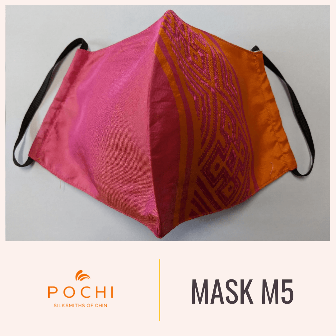 Handwoven Silk Mask with Large Chin Weave - PochisilkSSSYP2-M5