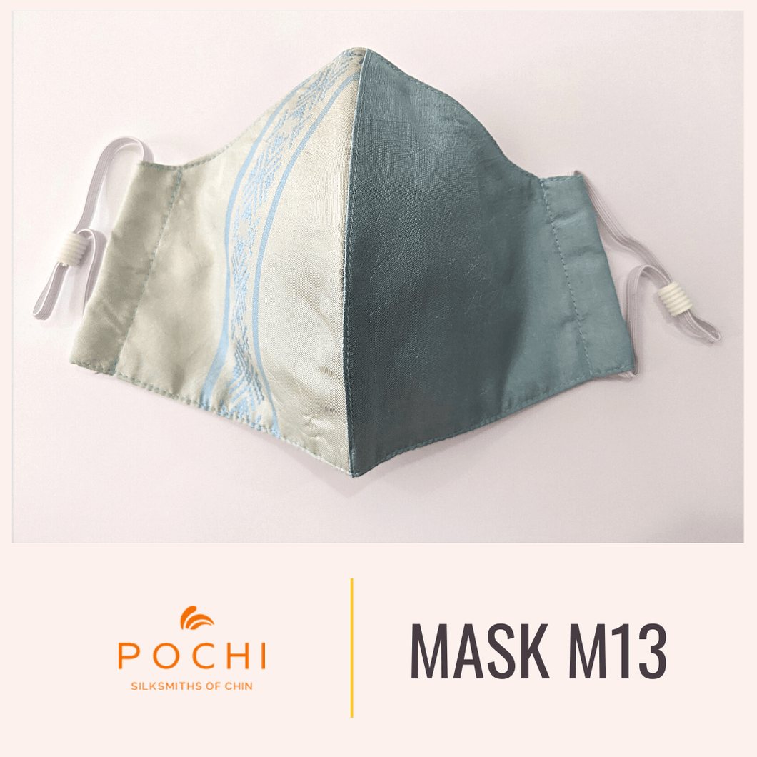 Handwoven Silk Mask with Small Chin Weave - PochisilkM13