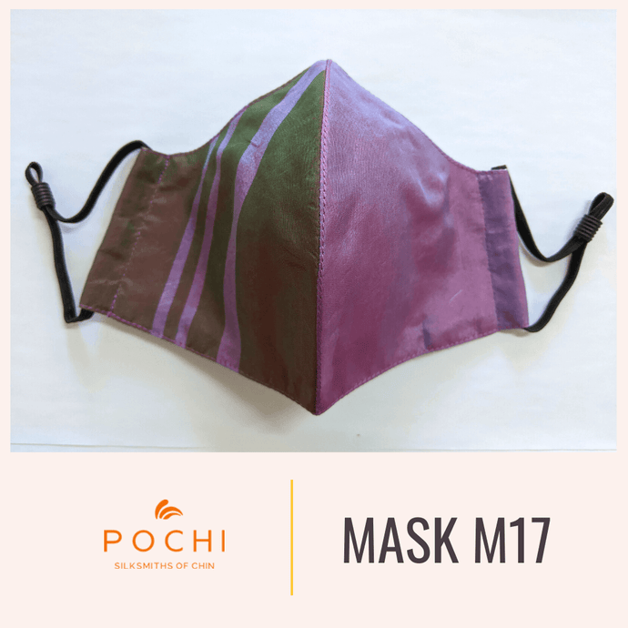 Handwoven Silk Mask with Stripe - PochisilkSSSYP2-M17