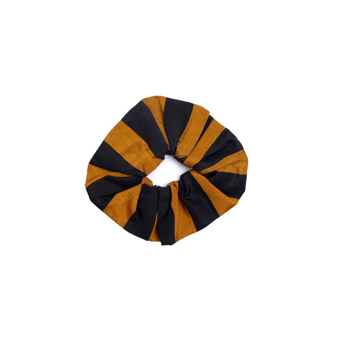 Scrunchie - Black & Burnt Orange S44 - PochisilkSSSYP3-S44