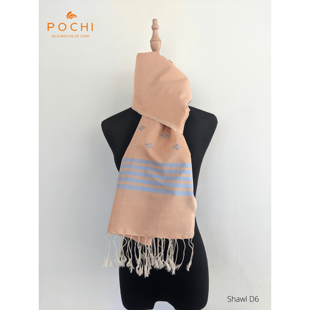 Silk & Cotton Shawl-Scarf D6 - PochisilkCSSCP1-D6