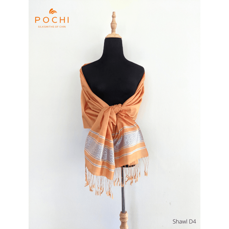 Silk Shawl/Scarf D4 - PochisilkSSSYP1-D4