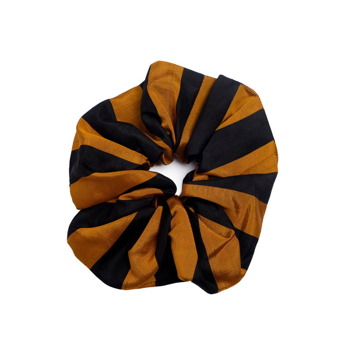 Supersize Scrunchie - Black & Burnt Orange S44 - Pochisilk