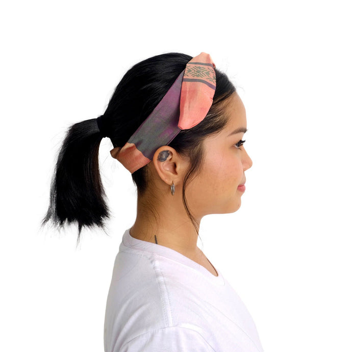 Wired Headband Peach & Purple Weave HW32 - PochisilkSSSYP7-HW32